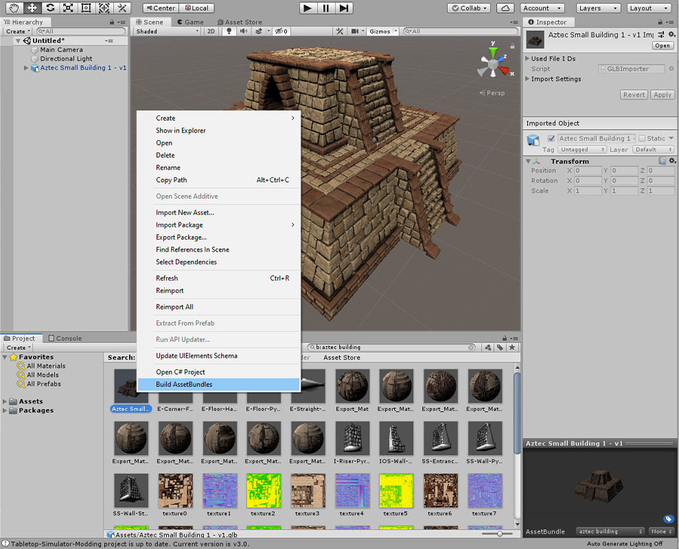 Build AssetBundle for Tabletop Simulator