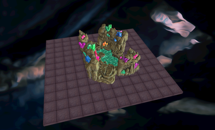 Cavern environment with gloomier directional lighting