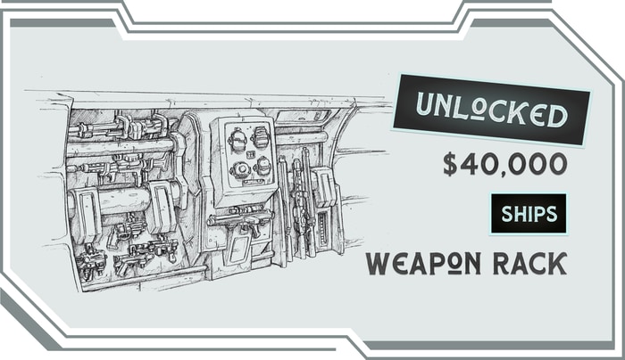 Spaceport Ships Weapon Rack Stretch Goal - Unlocked
